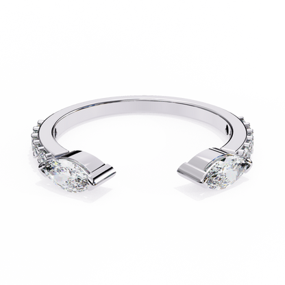 2.10 Carat Marquise & Round Diamond Engagement Ring for Women – Luxury Bridal Jewelry