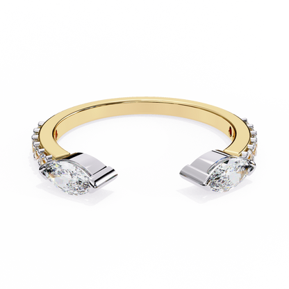 2.10 Carat Marquise & Round Diamond Engagement Ring for Women – Luxury Bridal Jewelry