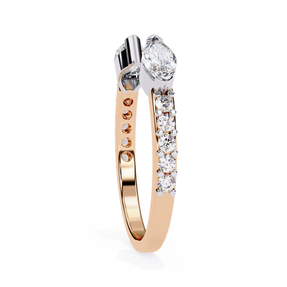 2.10 Carat Marquise & Round Diamond Engagement Ring for Women – Luxury Bridal Jewelry