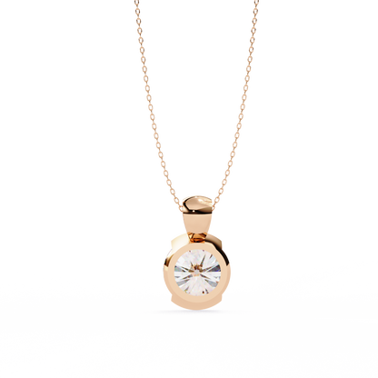 LGD Solitaire Pendant Round Stone (2.22ct) In 14K Gold Without Chain