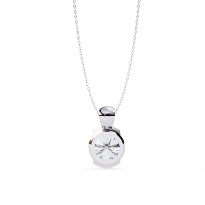 LGD Solitaire Pendant Round Stone (2.22ct) In 14K Gold Without Chain