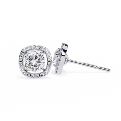 2.40 Carat Cushion Cut Studs Diamond Earrings – Elegant Fine Jewelry