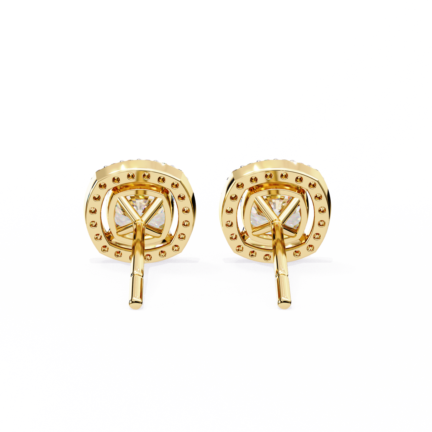 2.40 carat cushion cut studs diamond earrings – elegant fine jewelry