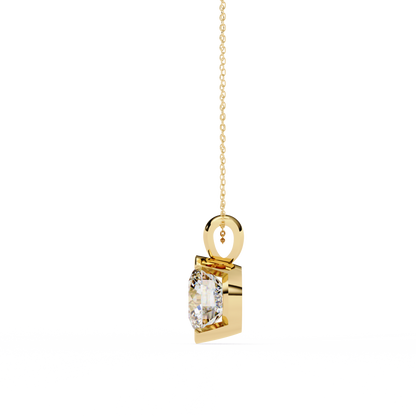 LGD Solitaire Pendant Round Stone (2.22ct) In 14K Gold Without Chain
