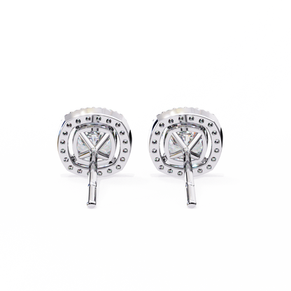 2.40 Carat Cushion Cut Studs Diamond Earrings – Elegant Fine Jewelry