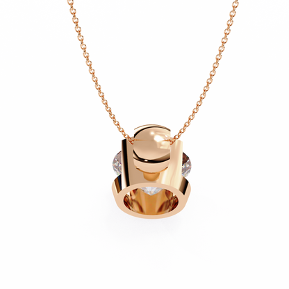 LGD Solitaire Pendant Round Stone (2.22ct) In 14K Gold Without Chain