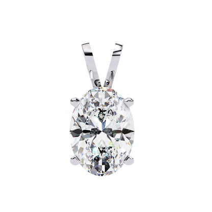 LGD Solitaire Pendant Oval Stone (2.48ct) In 14K Gold Without Chain