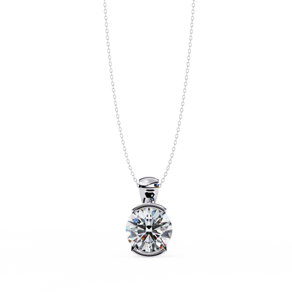 LGD Solitaire Pendant Round Stone (2.22ct) In 14K Gold Without Chain