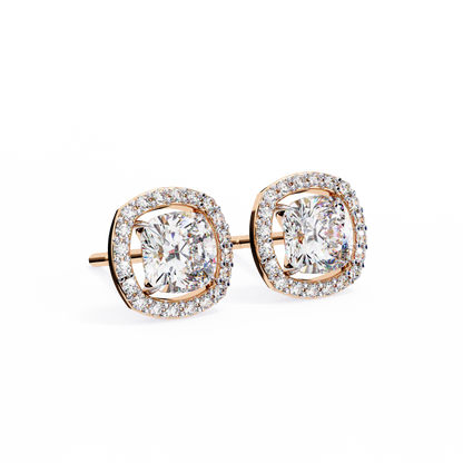 2.40 Carat Cushion Cut Studs Diamond Earrings – Elegant Fine Jewelry
