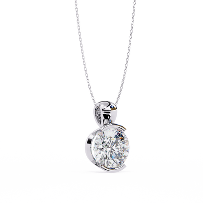 LGD Solitaire Pendant Round Stone (2.22ct) In 14K Gold Without Chain