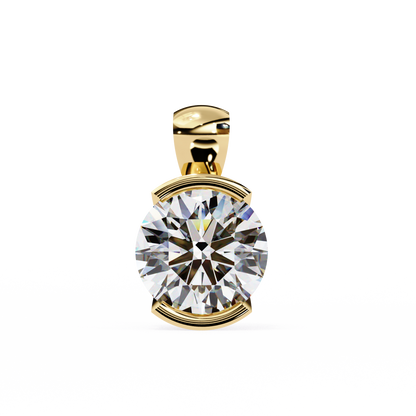 LGD Solitaire Pendant Round Stone (2.22ct) In 14K Gold Without Chain