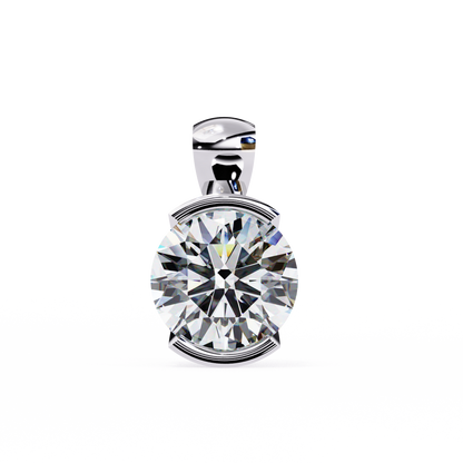 LGD Solitaire Pendant Round Stone (2.22ct) In 14K Gold Without Chain