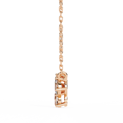 LGD Pendant 3 Stone (0.92ct ) In 14K Gold Without Chain