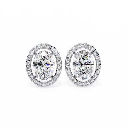 1.88 Carat Oval Cut Diamond Stud Earrings – Classic Diamond Jewelry
