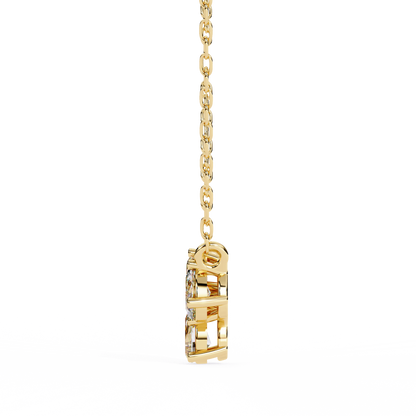 LGD Pendant 3 Stone (0.92ct ) In 14K Gold Without Chain