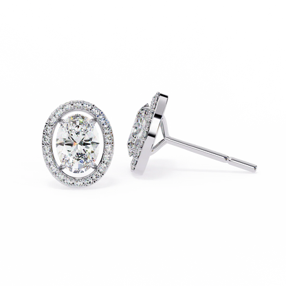 1.88 Carat Oval Cut Diamond Stud Earrings – Classic Diamond Jewelry