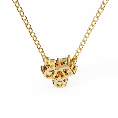LGD Pendant 3 Stone (0.92ct ) In 14K Gold Without Chain