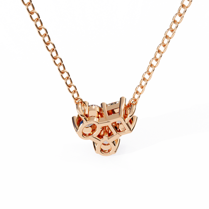 LGD Pendant 3 Stone (0.92ct ) In 14K Gold Without Chain