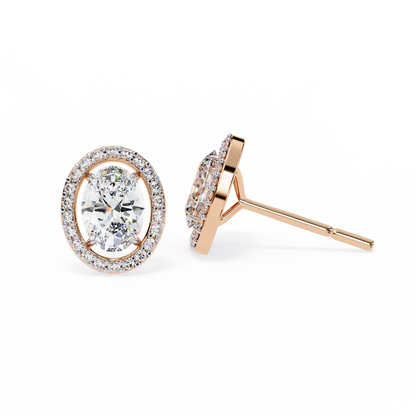 1.88 Carat Oval Cut Diamond Stud Earrings – Classic Diamond Jewelry