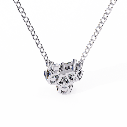 LGD Pendant 3 Stone (0.92ct ) In 14K Gold Without Chain