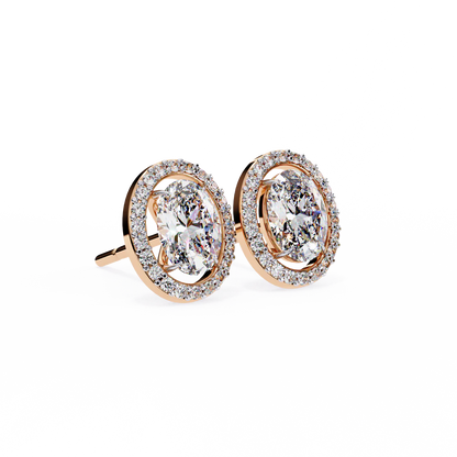 1.88 Carat Oval Cut Diamond Stud Earrings – Classic Diamond Jewelry