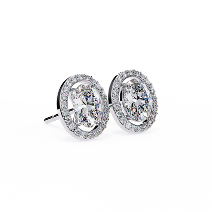 1.88 Carat Oval Cut Diamond Stud Earrings – Classic Diamond Jewelry