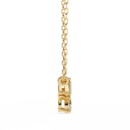 LGD Pendant 3 Stone (0.92ct ) In 14K Gold Without Chain