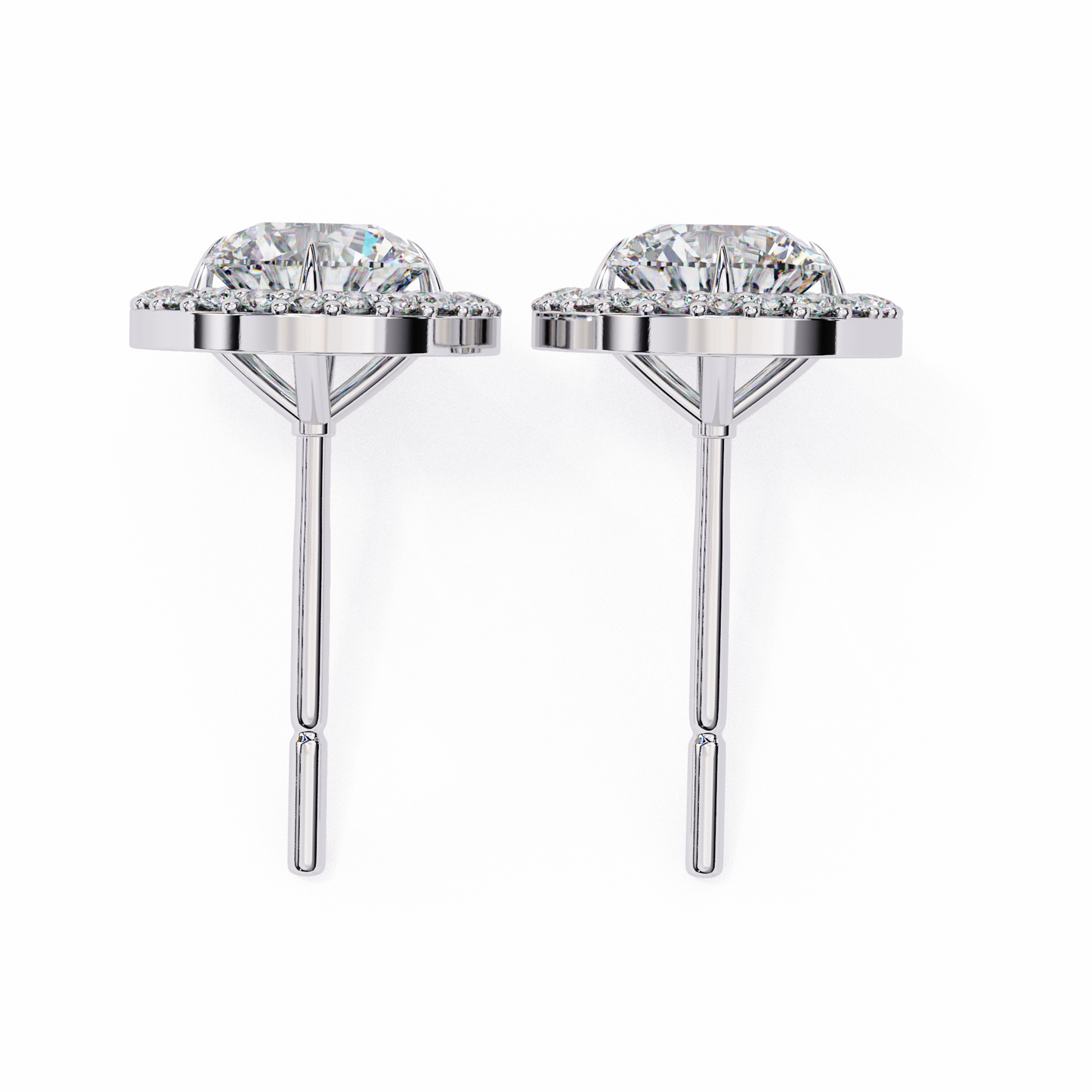 1.82 carat round cut halo diamond stud earrings - everyday fine jewelry