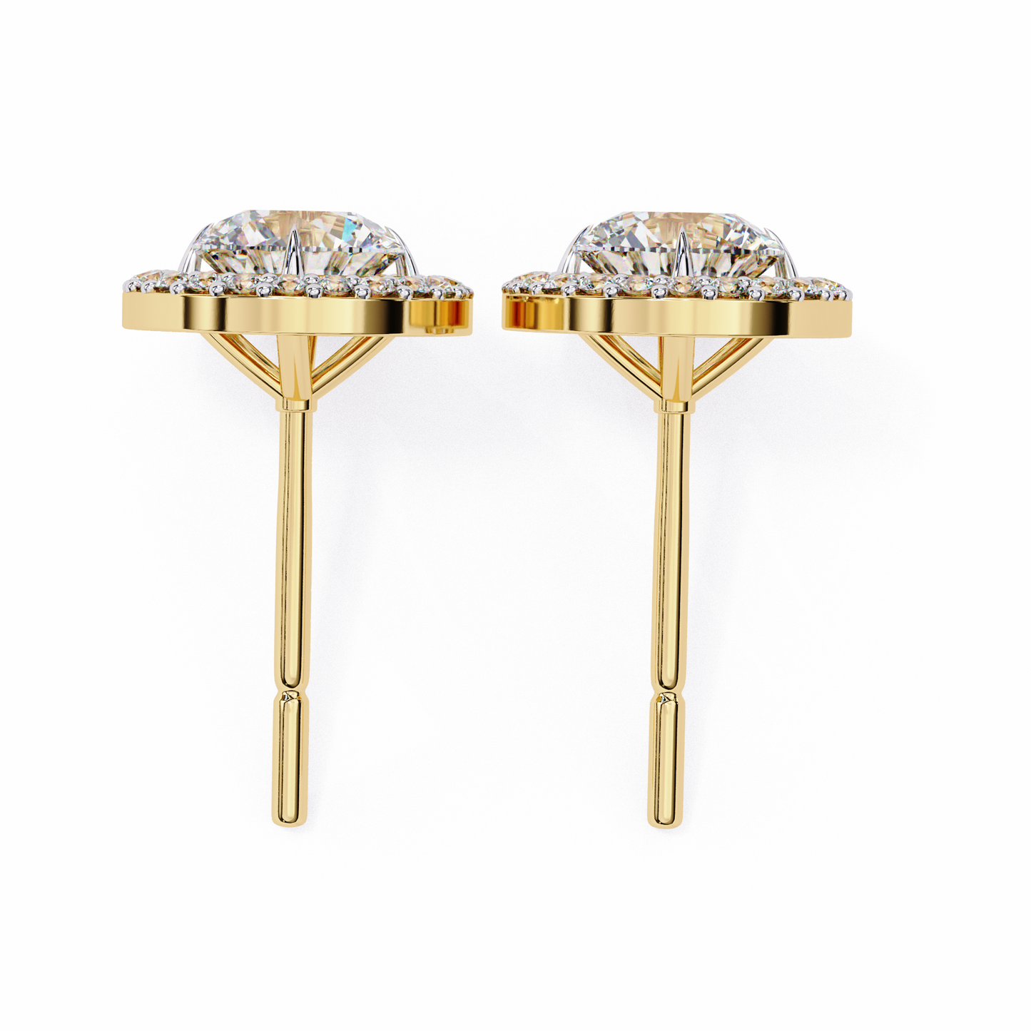 1.82 carat round cut halo diamond stud earrings - everyday fine jewelry
