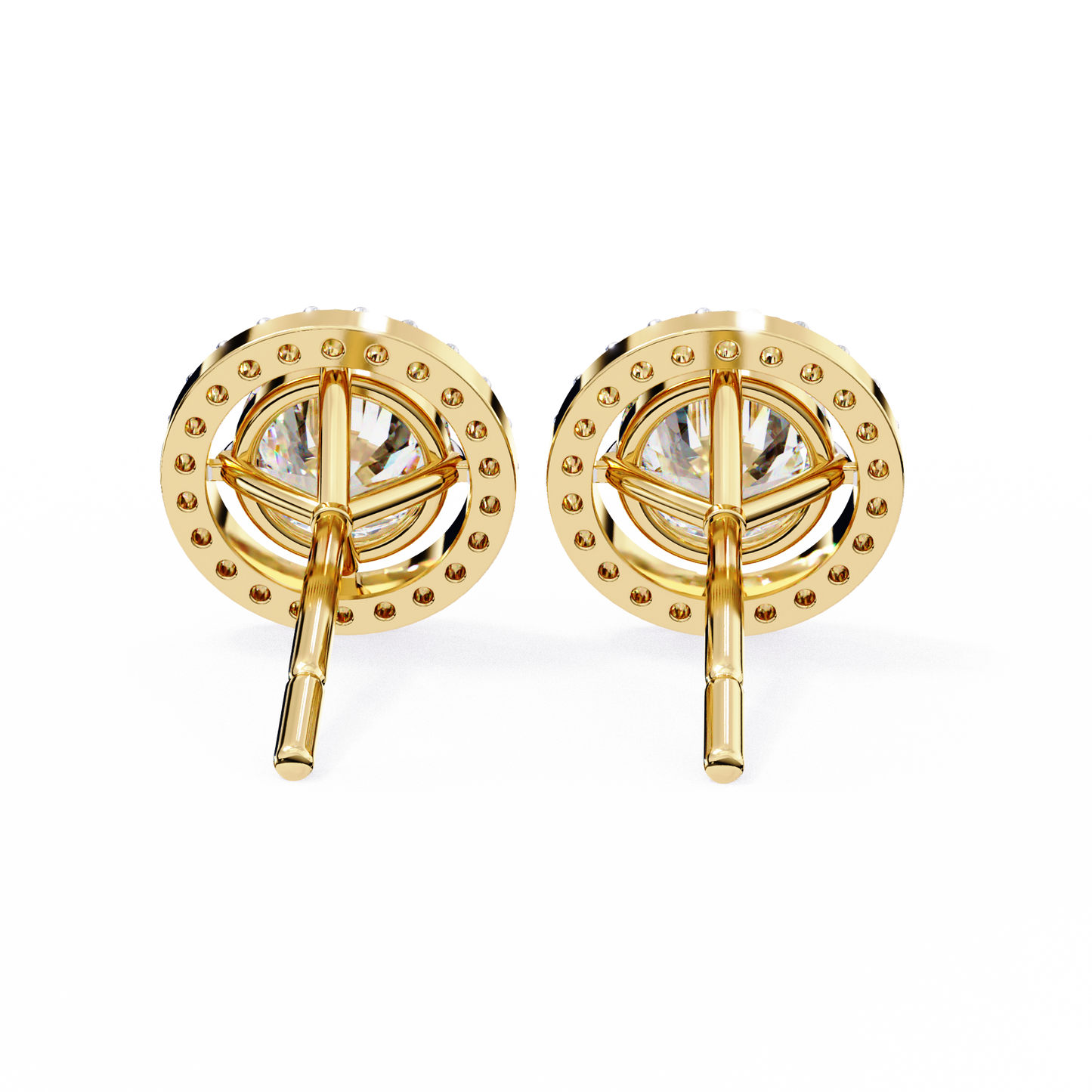 1.82 carat round cut halo diamond stud earrings - everyday fine jewelry