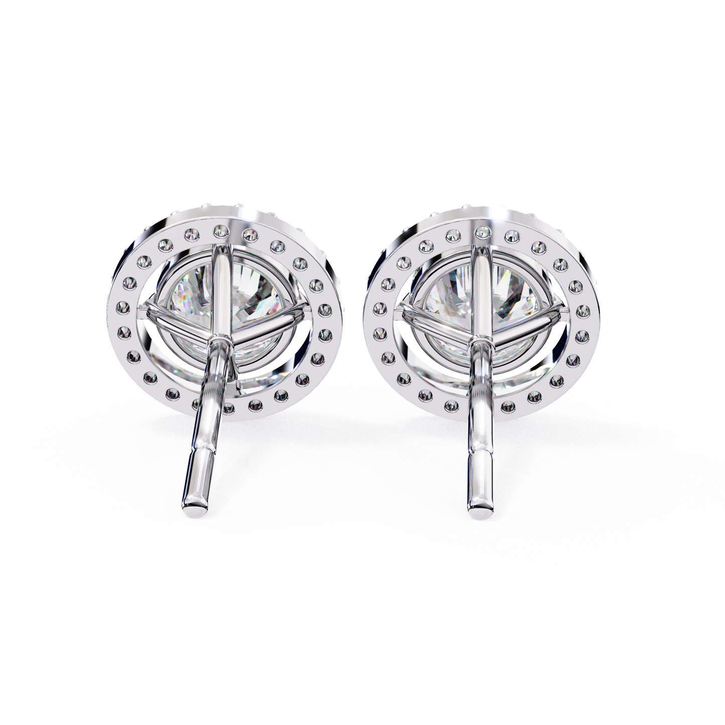 1.82 carat round cut halo diamond stud earrings - everyday fine jewelry
