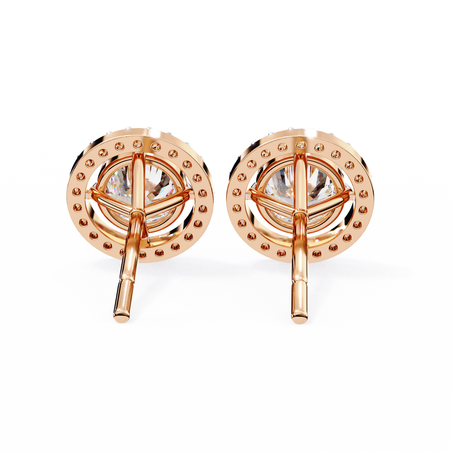 1.82 carat round cut halo diamond stud earrings - everyday fine jewelry