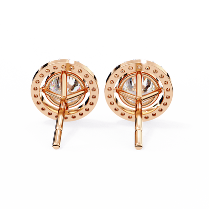 1.82 Carat Round Cut Halo Diamond Stud Earrings - Everyday Fine Jewelry