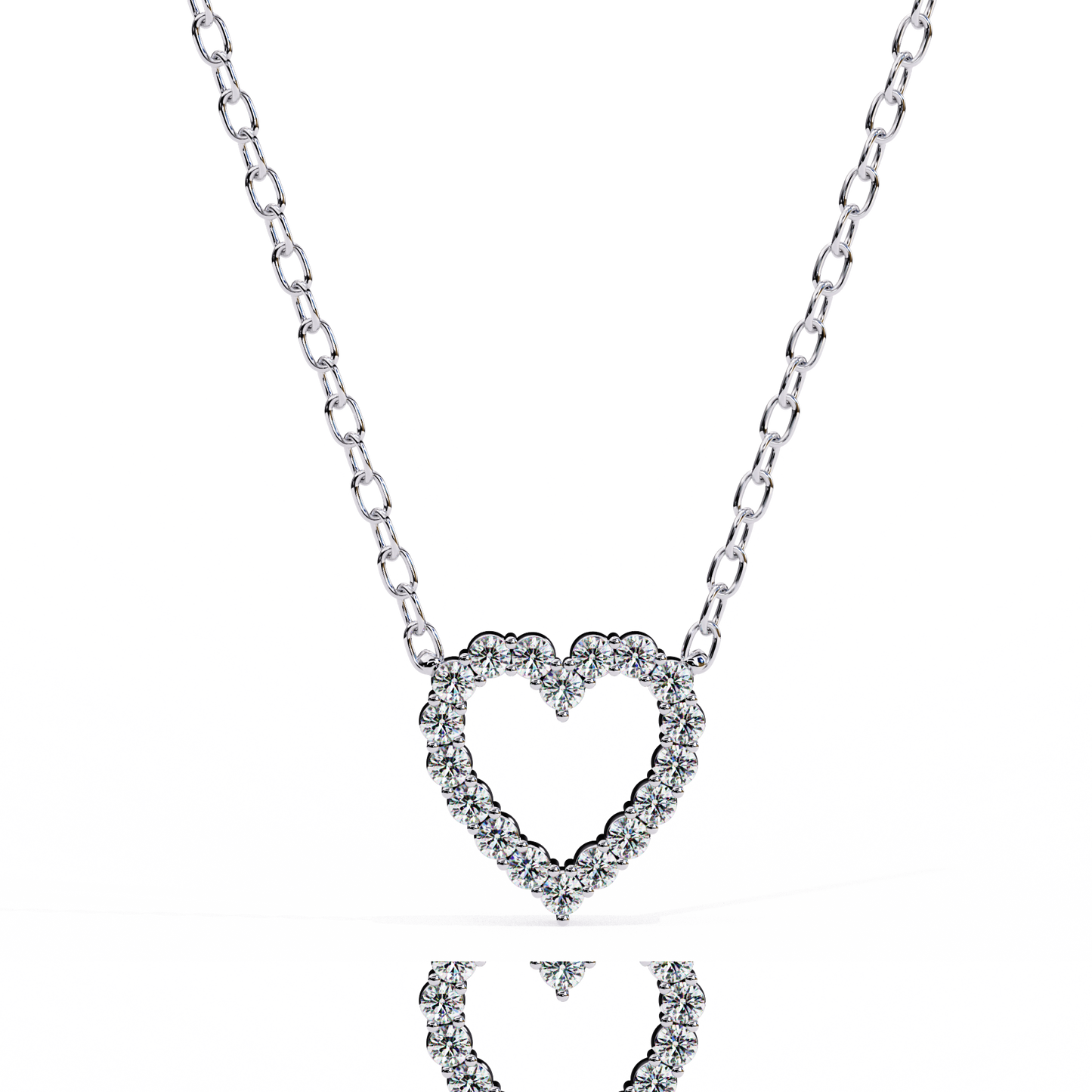 luxe heart diamond pendant