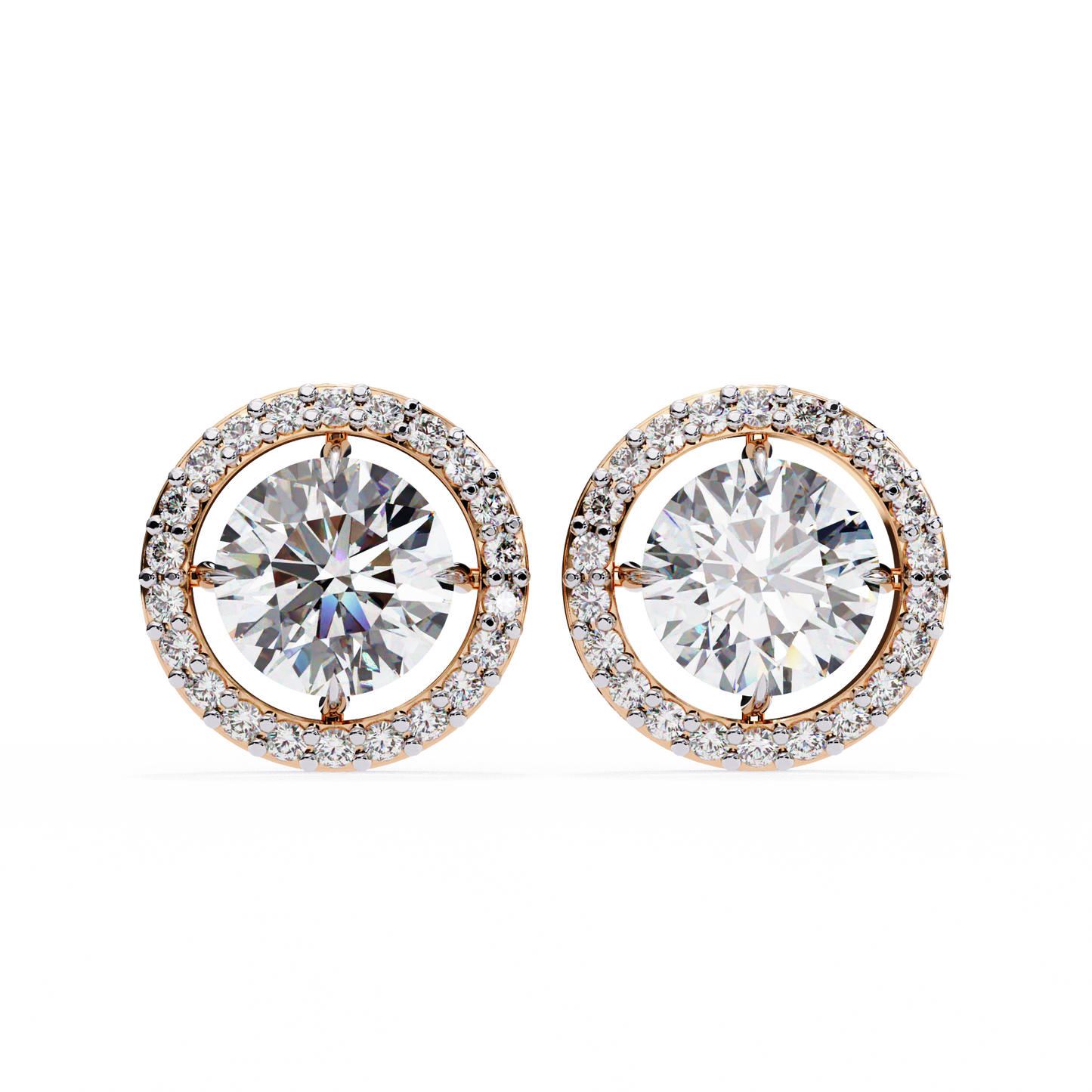 1.82 carat round cut halo diamond stud earrings - everyday fine jewelry