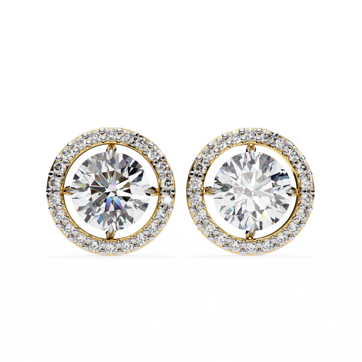 1.82 carat round cut halo diamond stud earrings - everyday fine jewelry