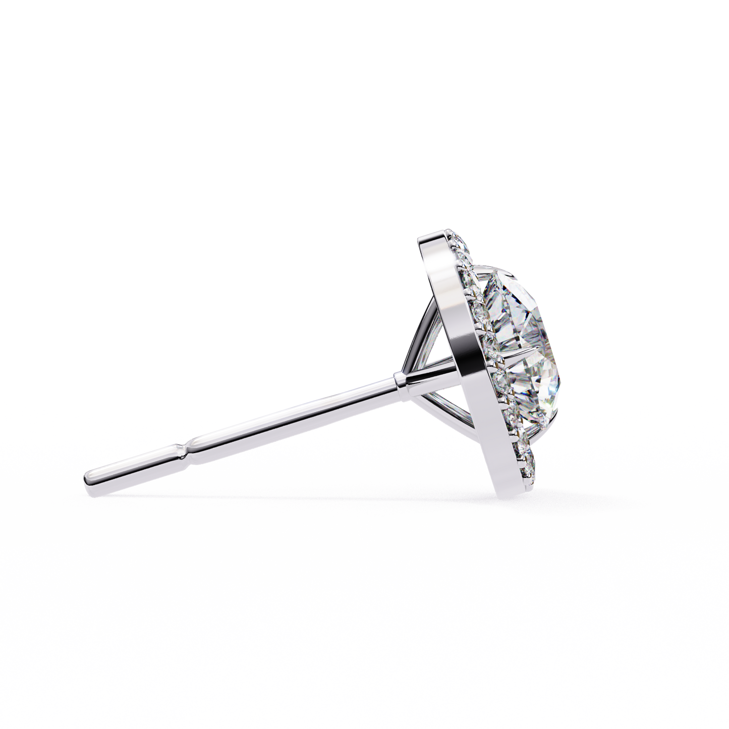 1.82 carat round cut halo diamond stud earrings - everyday fine jewelry
