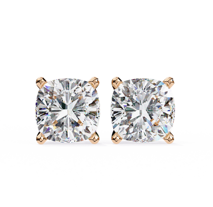 2.30 Carat Cushion Cut Diamond Stud Earrings - Modern Jewelry