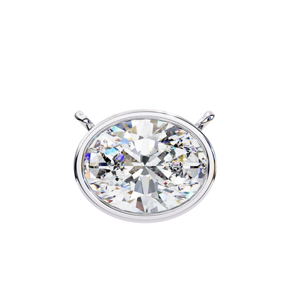 LGD Solitaire Pendant Oval Stone (1.55ct) In 14K Gold Without Chain