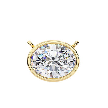 LGD Solitaire Pendant Oval Stone (1.55ct) In 14K Gold Without Chain