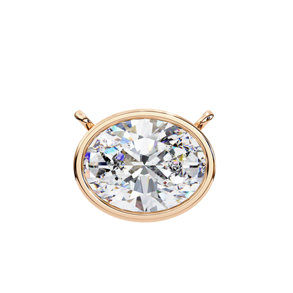LGD Solitaire Pendant Oval Stone (1.55ct) In 14K Gold Without Chain