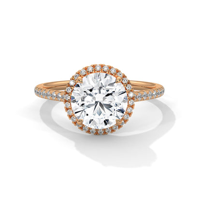 1.52 Carat Round Cut Halo Diamond Engagement Ring for Women – Elegant Bridal Jewelry