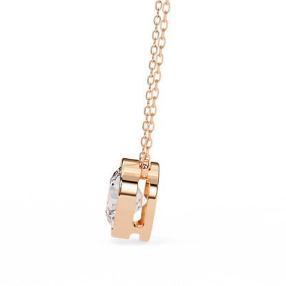 LGD Solitaire Pendant Round Stone (1.78ct) In 14K Gold Without Chain