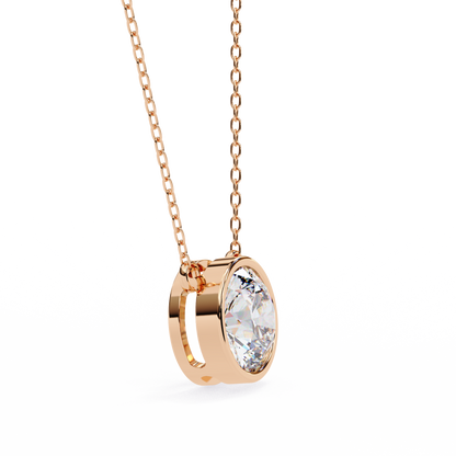 LGD Solitaire Pendant Round Stone (1.78ct) In 14K Gold Without Chain