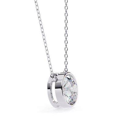 LGD Solitaire Pendant Round Stone (1.78ct) In 14K Gold Without Chain