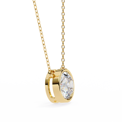LGD Solitaire Pendant Round Stone (1.78ct) In 14K Gold Without Chain