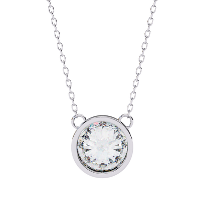 LGD Solitaire Pendant Round Stone (1.78ct) In 14K Gold Without Chain