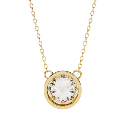 LGD Solitaire Pendant Round Stone (1.78ct) In 14K Gold Without Chain