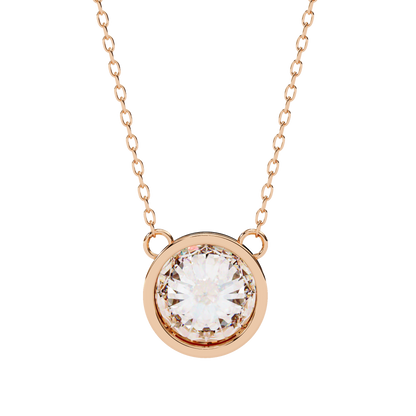 LGD Solitaire Pendant Round Stone (1.78ct) In 14K Gold Without Chain