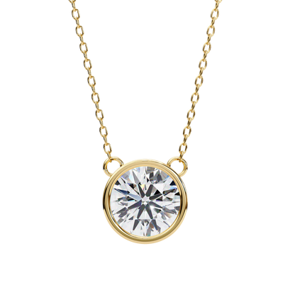 LGD Solitaire Pendant Round Stone (1.78ct) In 14K Gold Without Chain